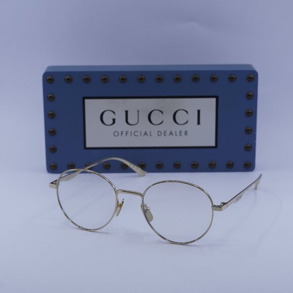 Gucci GG0337S 001 Round Sunglasses - Gold\Clear to Brown Photochromic - Picture 1 of 10